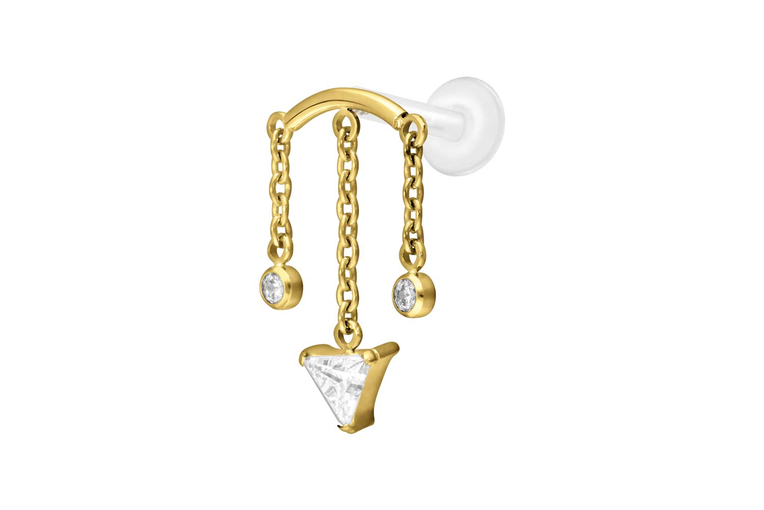 PTFE Labret Piercing mit Innengewinde + Titan-Aufsatz WINDSPIEL